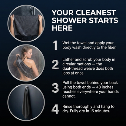 Nuorify Exfoliating Antibacterial Shower Towel