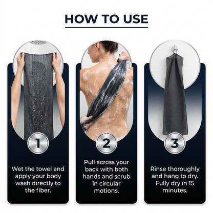 Nuorify Exfoliating Antibacterial Shower Towel