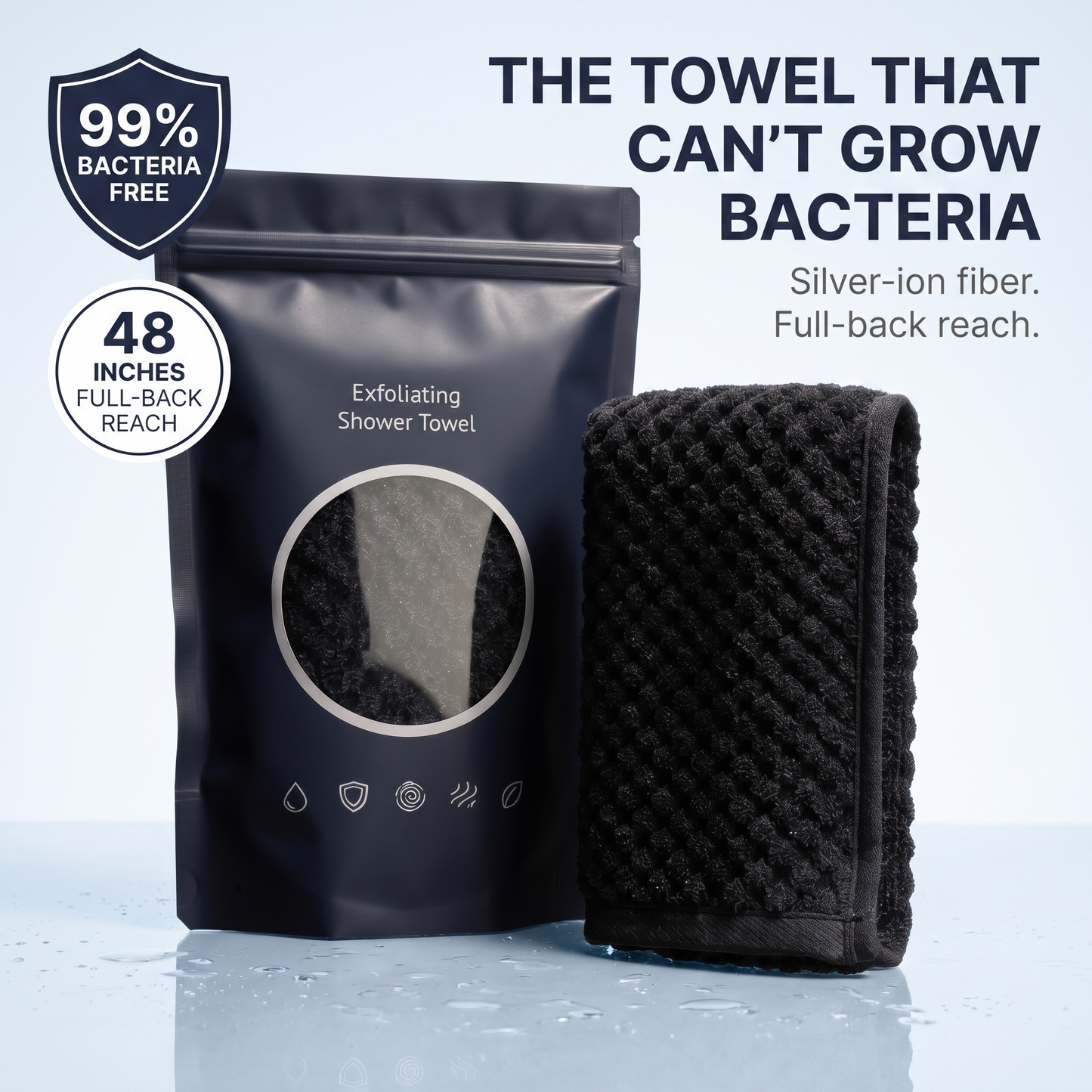 Nuorify Exfoliating Antibacterial Shower Towel